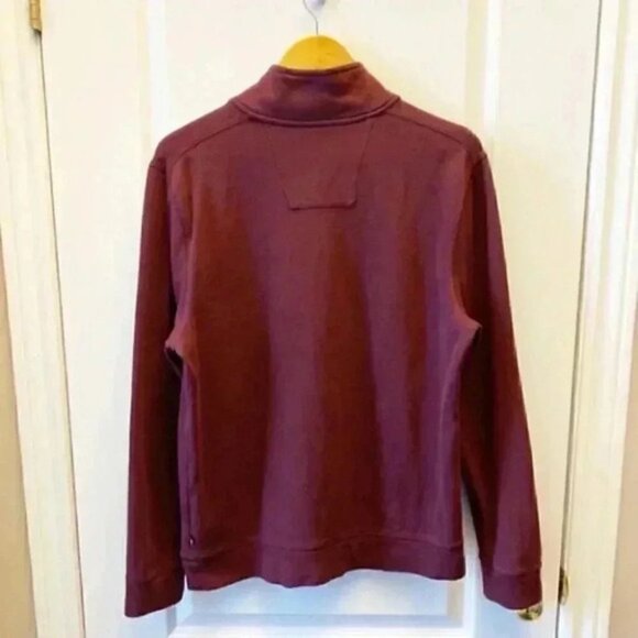 Nautica 1/4 Zip Pullover Sweater Maroon Burgundy Cotton Size Medium - Picture 4 of 13